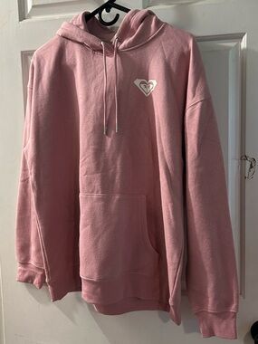Roxy Pink Hoodie Sweatshirt with Heart Logo